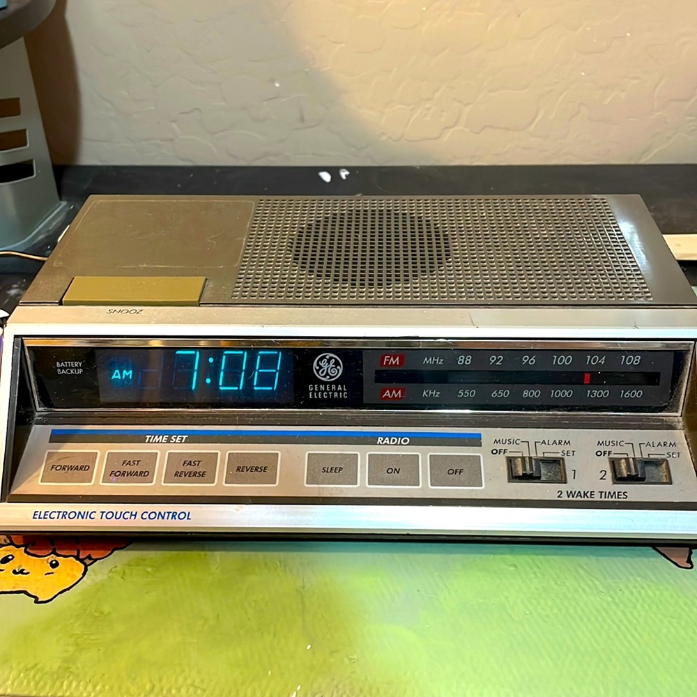 Antique alarm clock and radio
